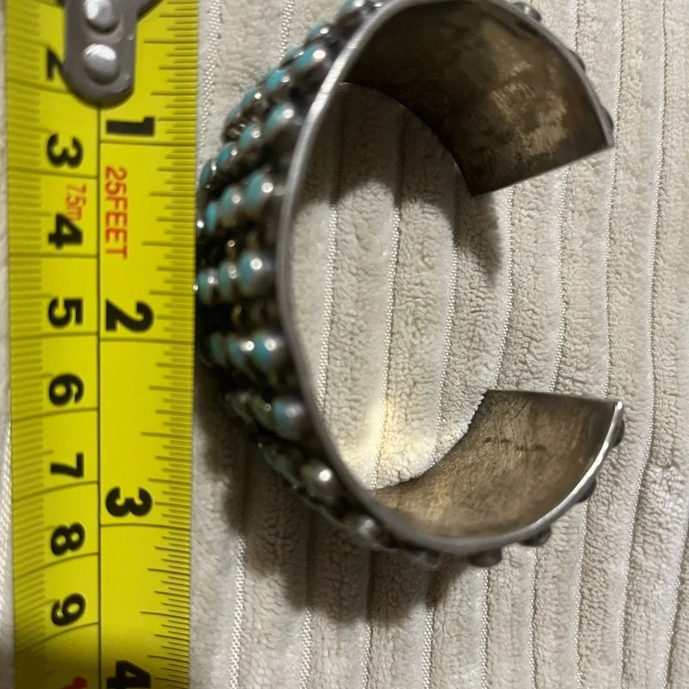 Turquoise and Sterling Silver Women's Cuff Bracelet - Picture 6 of 9